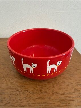 Vintage Waechtersbach Red Cat Bowl Made in Germany